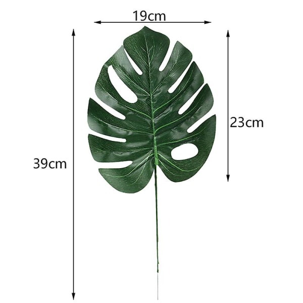 24 stk 2 typer tropiske plante palmeblader kunstige palmeblader falske blader blader hawaiisk skilpadde