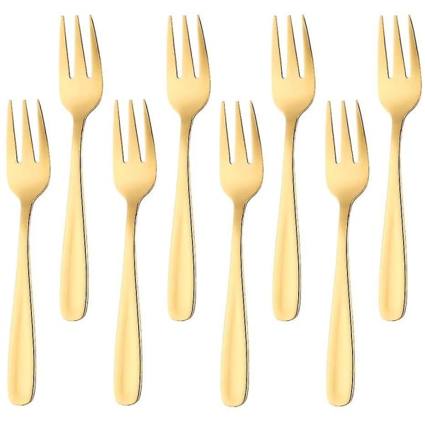 Kitchen Craft Cake Fork Set, ruostumaton teräs, kulta 8 kpl