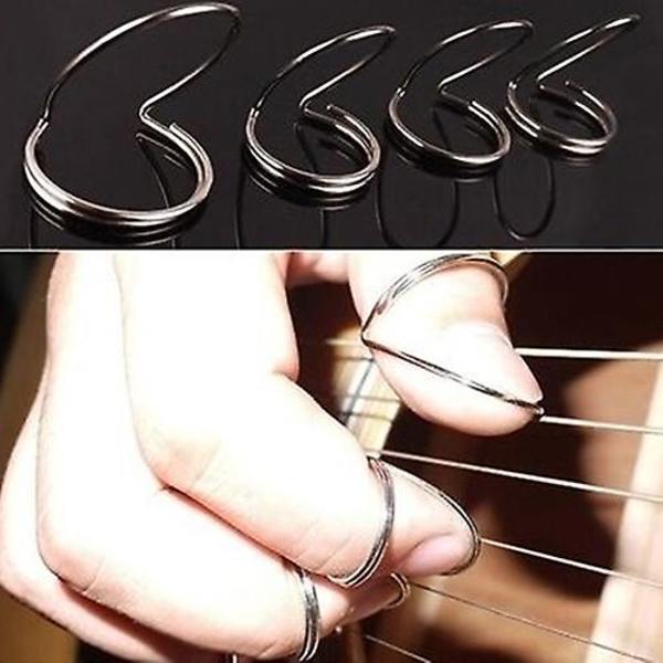 Farfi 4 st Gitarr Fingerplektrum Metall Fjärilsform Plektrum Tumplektrum Tillbehör