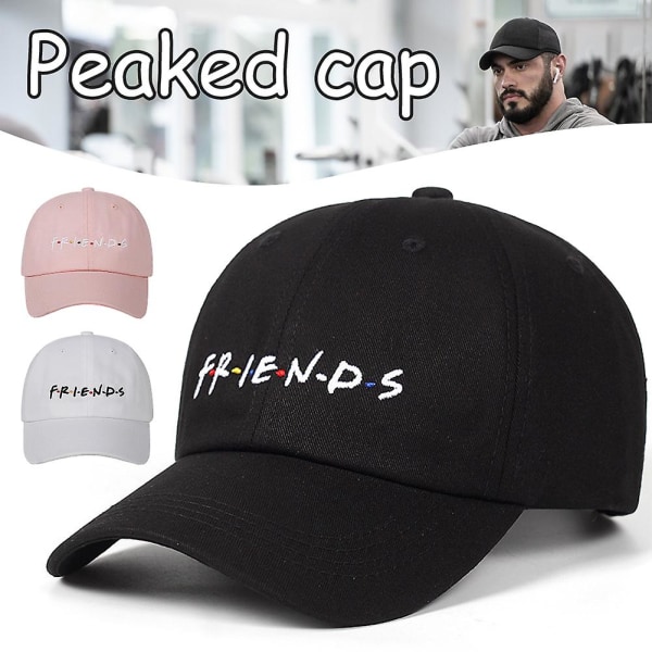 Unisex FRIENDS Brodert Peaked Cap Pustende Multipurpose Hat for utendørsaktiviteter Pink