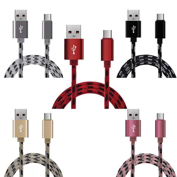 5-pack 3m Flätade Lightning-laddningskablar Laddkabel för iPhone X Xs Pro Max