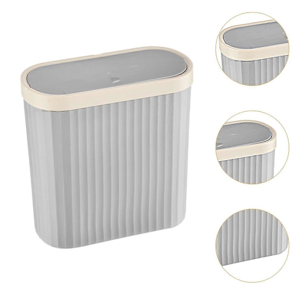 Soikea roskakori kapea jäteastia roskasäiliö keittiön roskakori pyykkitupaan aurinkohuoneeseen autotalliin kotiin grey S