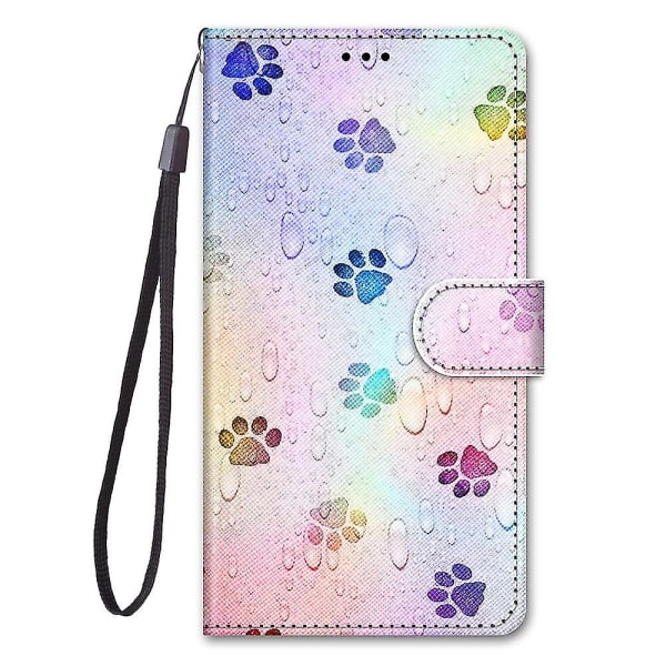 Etui til ZTE Blade A71 Cover Magnetiske Kortlommer Kreativ Kattepote Mønster Wallet Case Coque