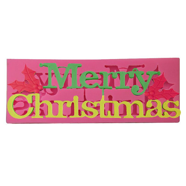 Jul 2023 gaveideer til salg og udsalg Glædelig jul engelsk alfabet silikonefondant store smykker