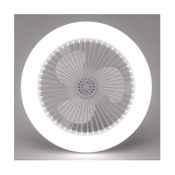E27 Takfläkt med Belysning, Inbyggd Låg Fläktlampa, Elektrisk Fläkt Gimbal Lamphållare (grå)