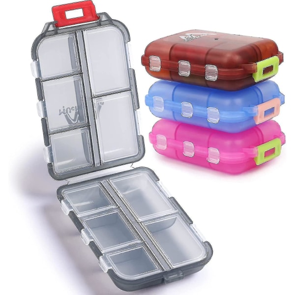 4 Pack Pill Case Portable Small Weekly Travel Pill Organizer Portable Pocket Pill Box Dispenser For