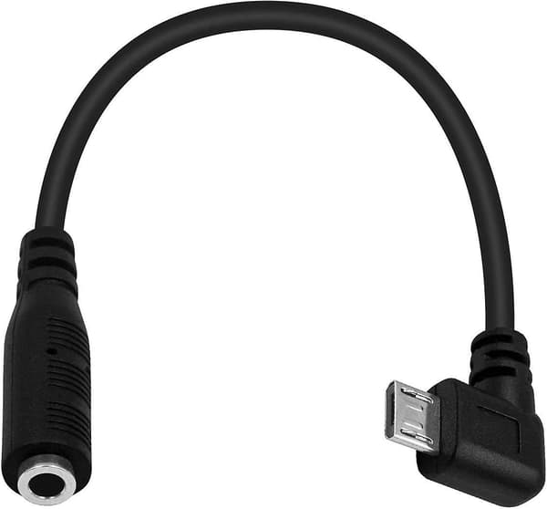 Micro Usb til 3,5 mm Jack Audio Adapter Kabel, Audio til Micro Usb, Vinkelret Micro Usb Han til 4-polet 3,5 mm Hun Kabelledning til Aktiv Clip Mic Mikrofon