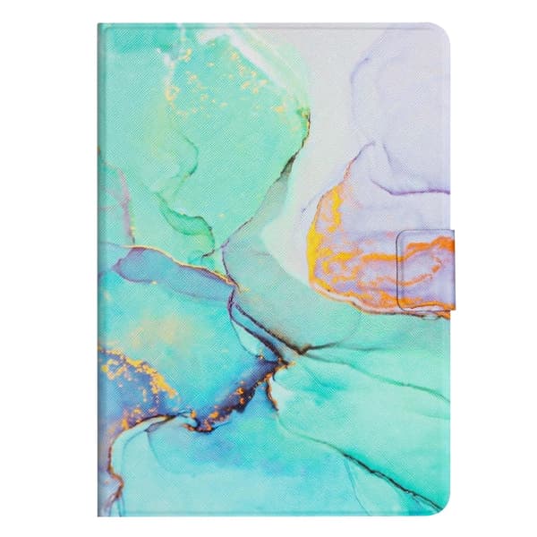 Samsung Galaxy Tab A8 Marmormönstrat Smart Läderfodral Grön