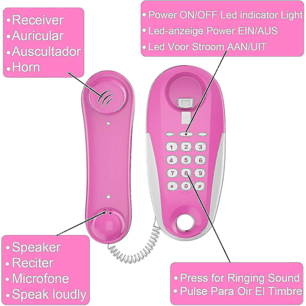 Børnelegetelefon, Intercom Legetøj Med Ægte Ringelyde, Lad Som Telefon, 23 Fod Ultra-lang Telefonledning Til Børn At Chatte Og Lære, Lillebarn D