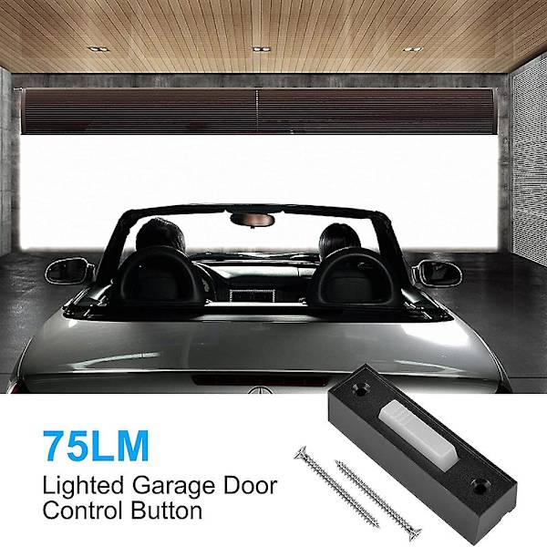 2 stk. Universal Garagedørsåbner Kontakt 41a4166 Lysende Vægmonteret Trykknap Sort Finish Med