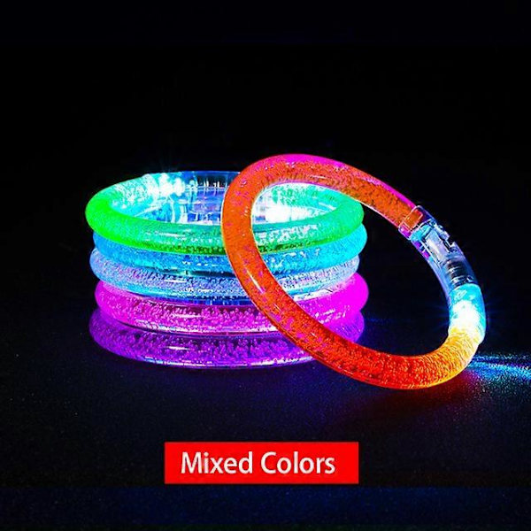 10/15/30/50 stk. LED Armbånd Selvlysende Armring Lysende Armbånd Selvlysende Festartikler Neon Armbånd for Barn Voksne Mixed Colors 30Pcs