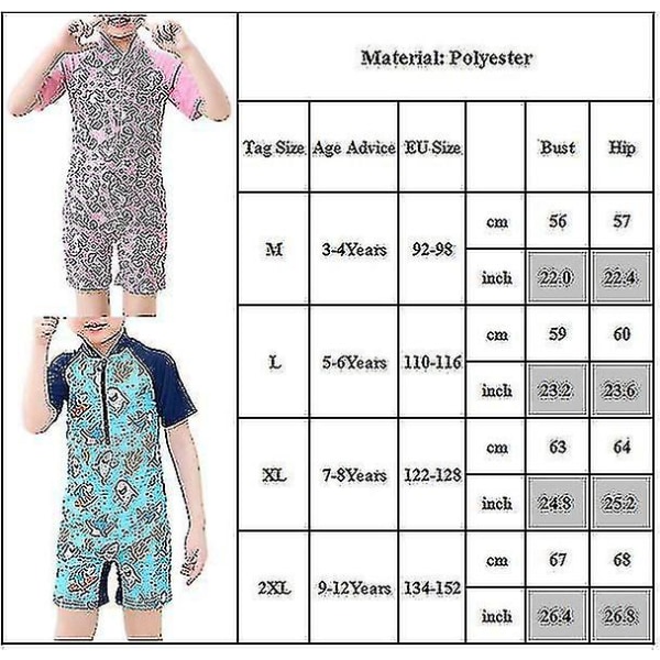 Barn Flickor Pojkar Unisex badkläder Printed kortärmade sommar-piece Baddräkt Pufferfish Print 9-12 Years