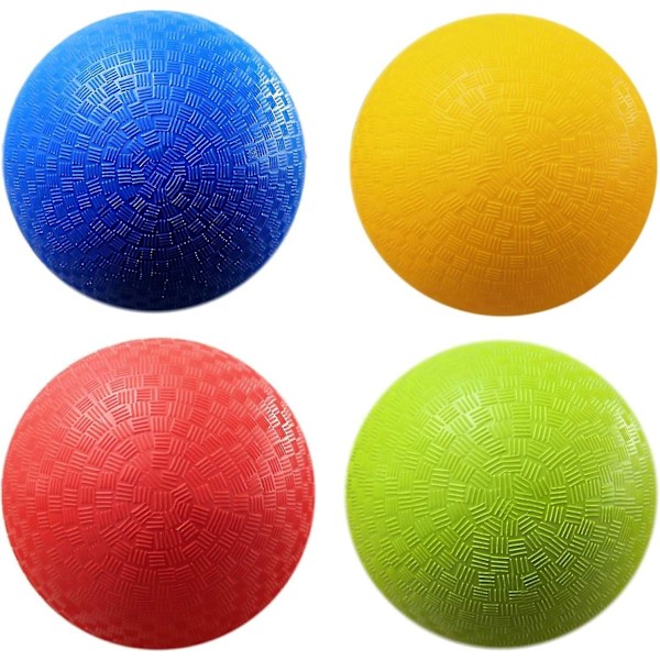 8,5-tommers Dodgeball legepladsbolde, pakke med 4 bolde med 1 pumpe, officiel størrelse til dodgeball, hånd