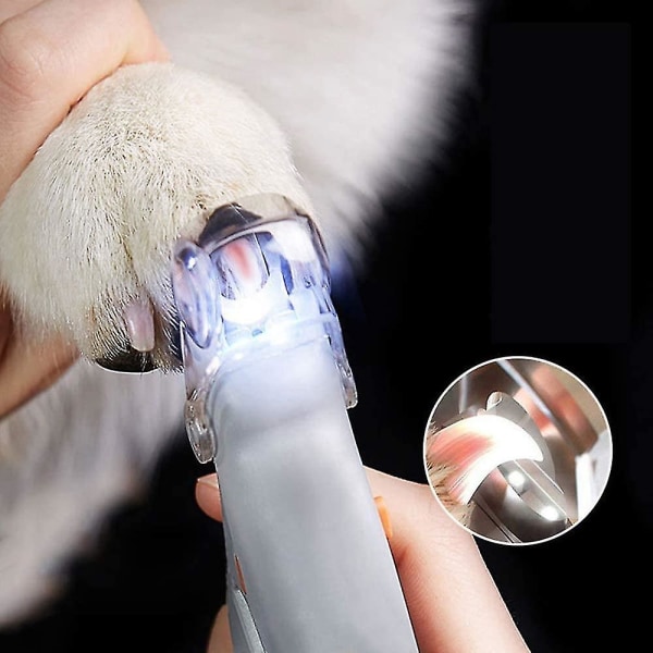 Negleklipper til katte og hunde, LED-lampe, anti-skæringslup til kæledyr