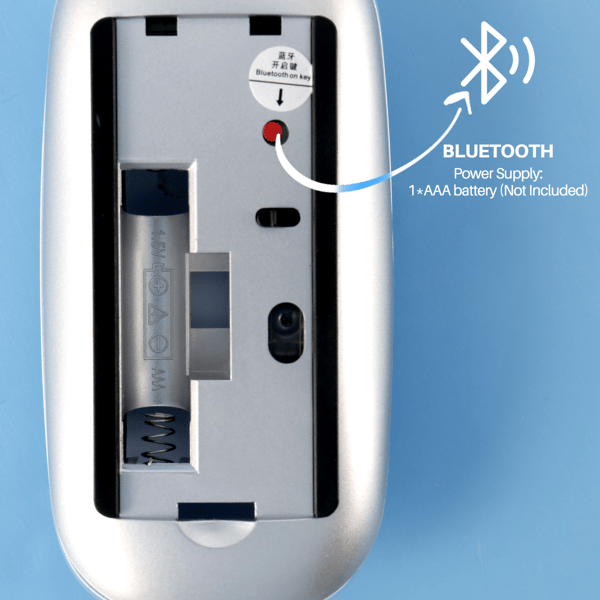 Trådløs Bluetooth Magic Mouse, Stille Datamus, Slank Ergonomisk Mus for PC, Apple Macbook