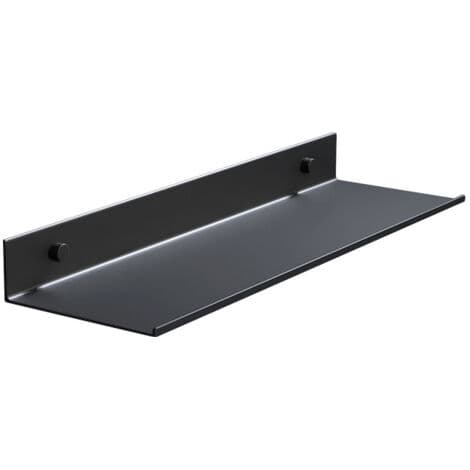 Sort vægmonteret badeværelseshylde (20 cm, sort)