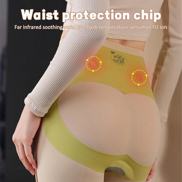 Kvinders mavekontrol, sømløs kropsform Fibergenopretning Hofteløft, grafen honeycomb-stramning shorts til kropsform Apricot XL