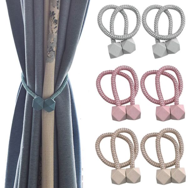 Stk. Stærke magnetiske gardinbindebånd Bagspændeclips Holdere grey 2PCS