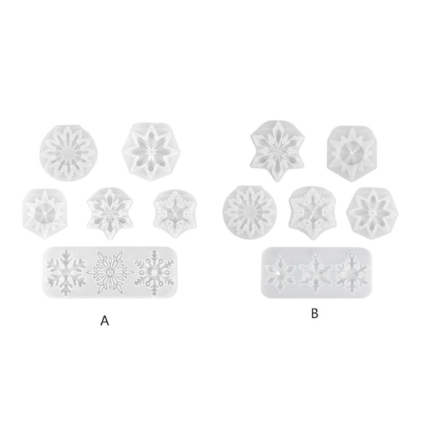 Juletræsnøglering Forme DIY Epoxy Håndværk Halsk Nøglering Smykke Form B