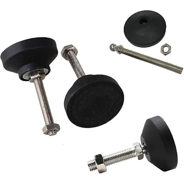6-pack D40 X M8 X 50 mm justerbara svängbara ben, lutande nylonbas, självjusterande fötter, golvskydd för möbler, arbetsbänk, maskin, skåp, Mecha