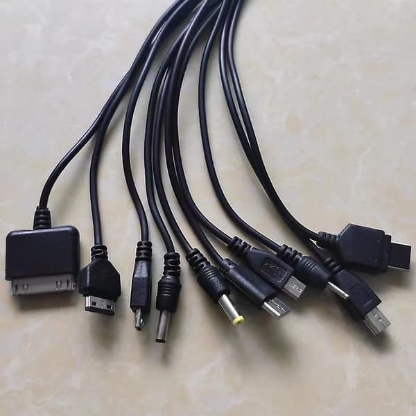 10 i 1 Multifunktionel Oplader USB-kabler til Motorola Samsung LG Datakabel