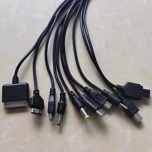10 i 1 multifunktionell laddare USB kablar för Motorola Samsung Lg Datakabel