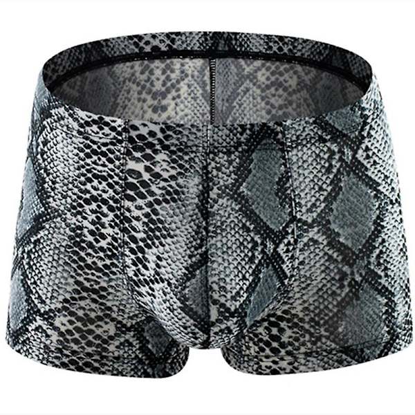 Sexiga Herr Kalsonger Boxershorts Homme Ormskinn Leopard Trosor Man Andningsbara U Convex Påse Underkläder Cueca Calzoncillo M-xxl greyleopard M