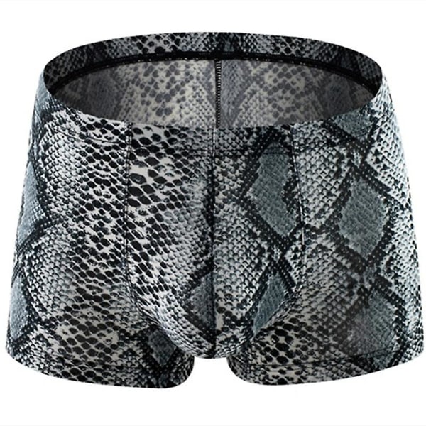 Sexiga män underkläder boxer Homme ormskinn leopardtrosor man andas U konvex påse kalsonger Cueca Calzoncillo M-xxl blacksnake L