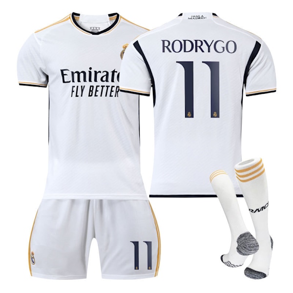 23-24 Uusi Real Madridin kotipeliasu nro 11 paita sukilla lapsille ja aikuisille XS