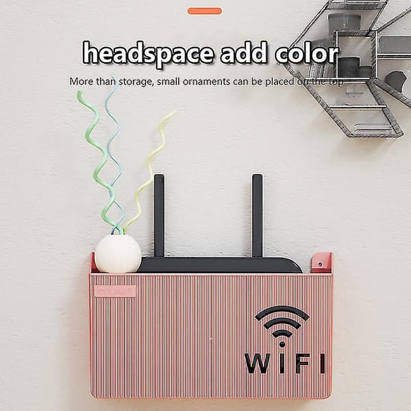 Trådlös WiFi Router Hylla Förvaringslåda, Väggmonterad ABS Plast Organizer Box, Kabel Strömfäste Organizer Box (vit) black