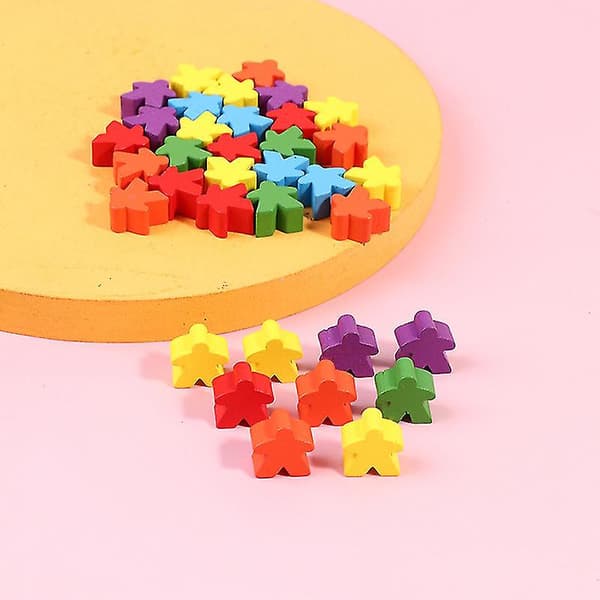 100 trä Meeples 16mm Extra Brädspelsbitar Pjäser Schackpjäser Bulk Ersättning