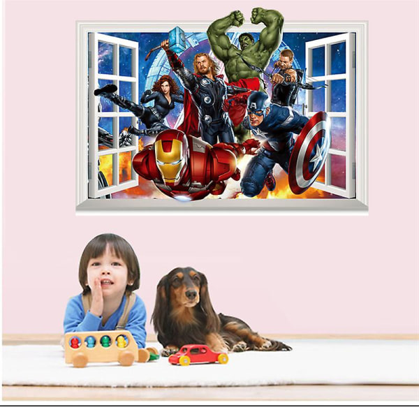 3d Hulk Spiderman Tapetklistermærke Til Børneværelse Baby Dreng Soveværelse Selvklæbende Hjem Vægdekoration Vinyl Decals Avengers Vægmaleri 1465