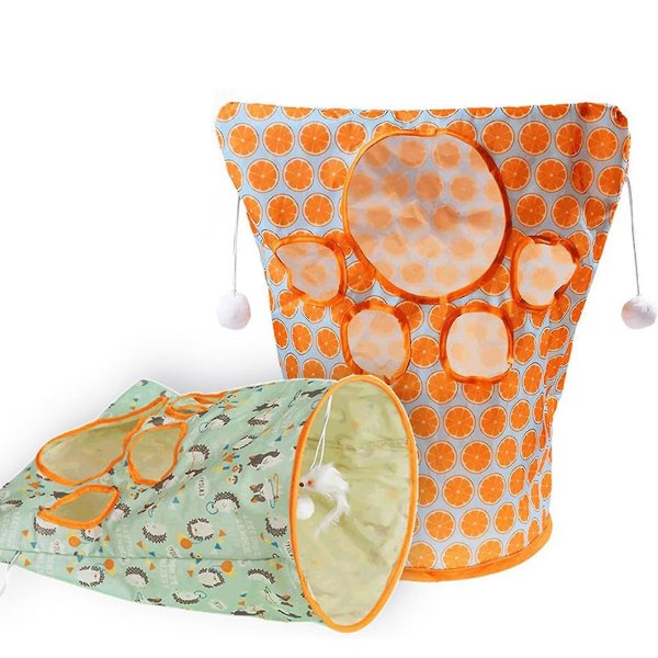 Tunneltaske til katte til indendørs Peekaboo Interactive Smarty Cat Cave Toy Orange