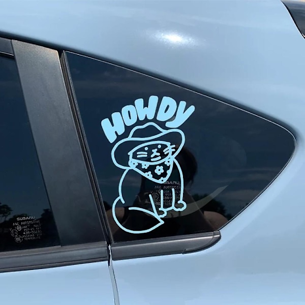 Hauskat auton tarrat Howdy Cat -suunnittelulla Auton ikkunatarrat Läppäritarra Auto Vedenpitävät vinyylitarvikkeet Dekorit black