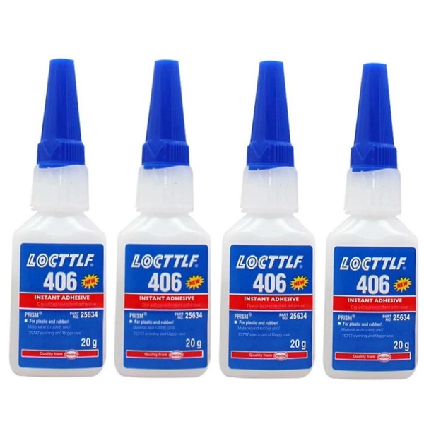4 stk Ny Loctite 406 20 Gm hurtigklebende superlim for plast og gummi Henkel