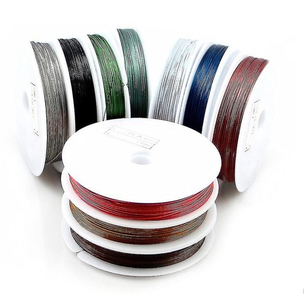 Fargerike smykker perletråd 0,45 mm 10 m blanke kobbertrådruller for håndverk