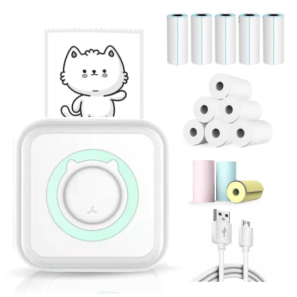 Mini Pocket Sticker Printer, Bluetooth Wireless Portable Mobile Printer Machine Thermal skrivare för anteckningar, memo, foto, Pocket Label kvittoskrivare C option 6