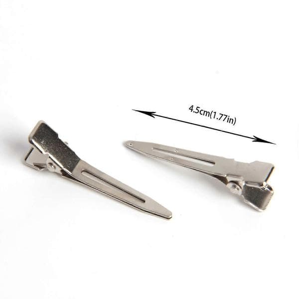Prong Pin Curl Duckbill Clips - Sølvfarvede Hårklemmer til Hårforlængelser YGWL