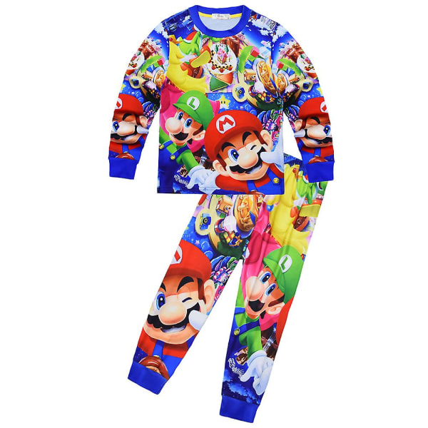 4-9 vuotiaille lapsille Super Mario Brosin set Pjs yöpuvut pyjamat asut lahjat A 7-8Years