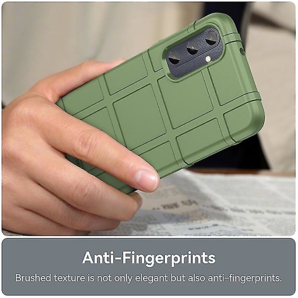 For Samsung Galaxy A05s Full Dekning Støtsikker TPU-telefondeksel Army Green