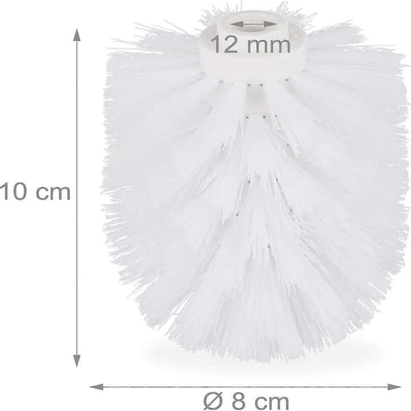 Replacement Brush Heads for Toilet Brush, 9-pack, WC Brushes, 12mm Thread, D: 7cm, White