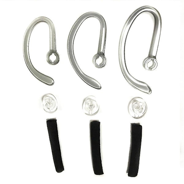 Ørepropper + Ørekrok-løkker + Skumreservedeler + Øreputer Fit Kit for Plantronics- Cs540 Savi W440 W740 W745 Wh500 Earloops Earho