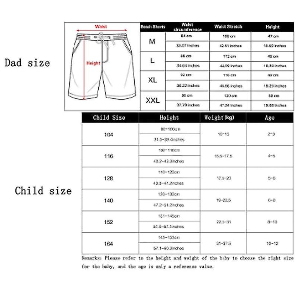 Mænds forældre-barn badetøj Quick Dry Beach Shorts Børnebadetøj