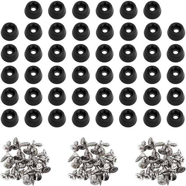 120 st mjuka skärbräda gummifötter med skruvar i rostfritt stål 0,28 X 0,59 för möbler, utvalda