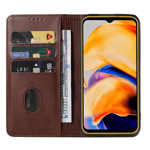 Magnetisk Stängning Läder Telefonfodral Brown For Ulefone Armor X13