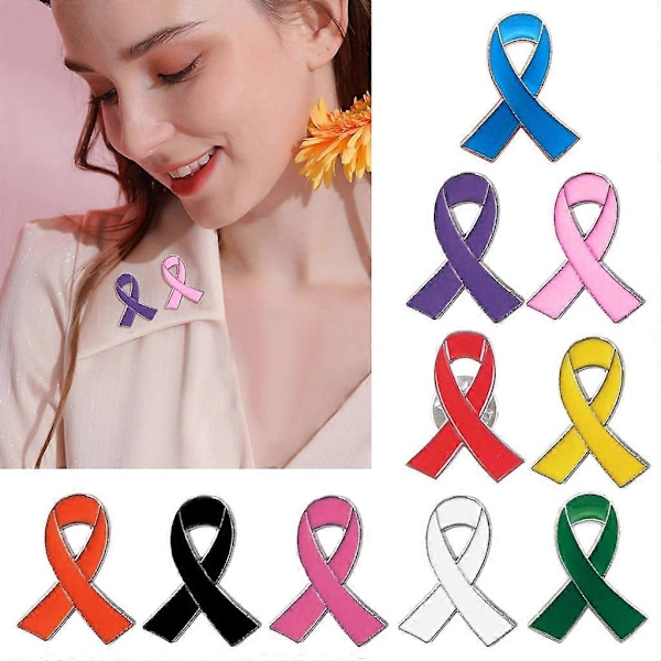 5 Stykker Bånd Broche Nål Revers Nål Corsage Nål Legeringsmateriale Bånd Corsage Nål til Brystkræft og AIDS Bevidsthed Rose Red