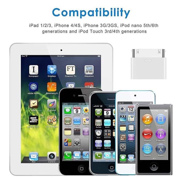 30 PIN Adapter 8-Pin Hun til 30-Pin Han Adapter til phone4 4S 2 3 til iPod
