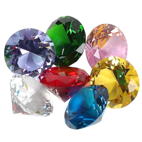 100 st 20 mm färgglada akrylkristall diamantjuveler ädelstenar Simulering diamantkristaller Treasure Gems dekoration (blandad färg)