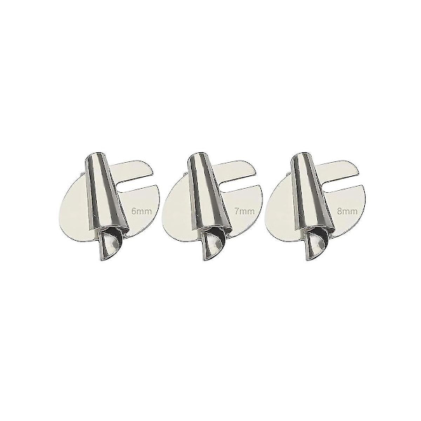 6 stk. syrullede sømrullerfod, 3mm-8mm 6 størrelser bred rullede trykfod symaskine trykfod Silver