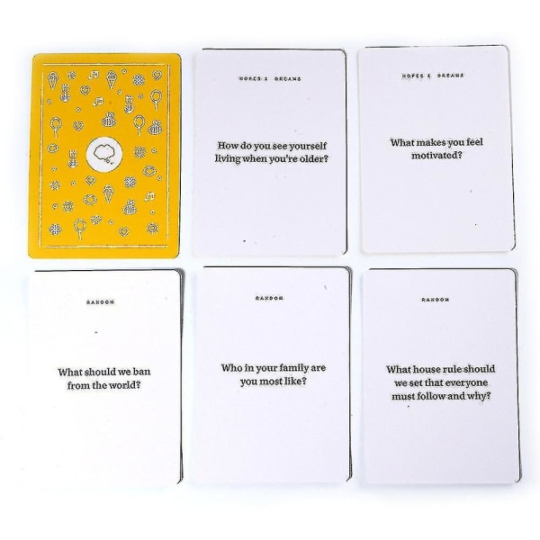 Barnesamtalekort Startkortverktøy og familiespill for å styrke forholdet til barn ved å dyrke åpne og meningsfulle interaksjoner